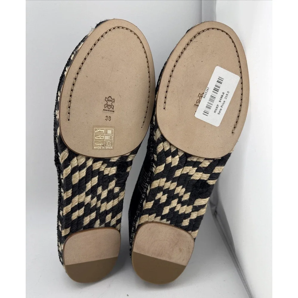 Proenza Schouler Women's Plaid Felt Espadrille Flats Sz 38 EUR or 7.5 US NWB - Picture 8 of 14